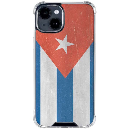 Cuban Flag Distressed iPhone 15 Clear Case